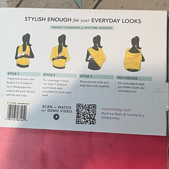 NÜROO NURSING SCARF New in Packaging. Salmon Ombré - Picture 3 of 3